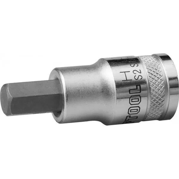 Торцовая бита-головка KRAFTOOL "INDUSTRIE QUALITAT", материал S2, HEX, сатинированная, 1/2", H10 27908-10_z01 купить в Нягани