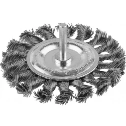 ЗУБР "ПРОФЕССИОНАЛ". Щетка дисковая для дрели, жгутированная стальная проволока 0,5мм, 100мм 3522-100_z02