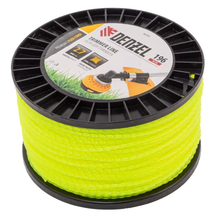 Леска для триммера витой квадрат, 2,7мм х 196м, на DIN катушке FLEX CORD// Denzel 96299 купить в Нягани