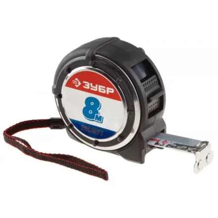 Рулетка ЗУБР &quot;ЭКСПЕРТ&quot; &quot;АНТЕЙ&quot;, металлический обрезиненный корпус, полотно с нейлоновым напылением, 8мх25мм 34053-08-25 купить в Нягани