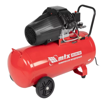 Компрессор воздушный MTX КК-2200/100, 2,2 кВт, 350 л/мин, 100 л, прямой привод, масляный купить в Нягани