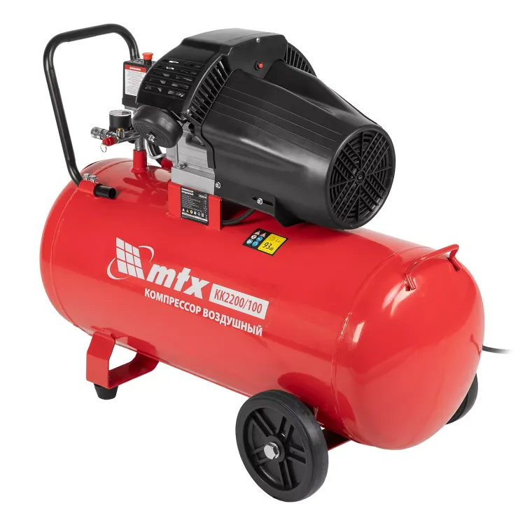 Компрессор воздушный MTX КК-2200/100, 2,2 кВт, 350 л/мин, 100 л, прямой привод, масляный купить в Нягани