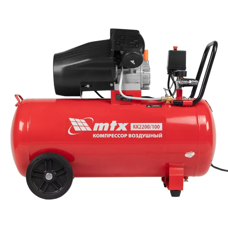 Компрессор воздушный MTX КК-2200/100, 2,2 кВт, 350 л/мин, 100 л, прямой привод, масляный купить в Нягани