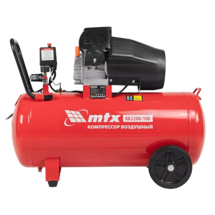 Компрессор воздушный MTX КК-2200/100, 2,2 кВт, 350 л/мин, 100 л, прямой привод, масляный купить в Нягани