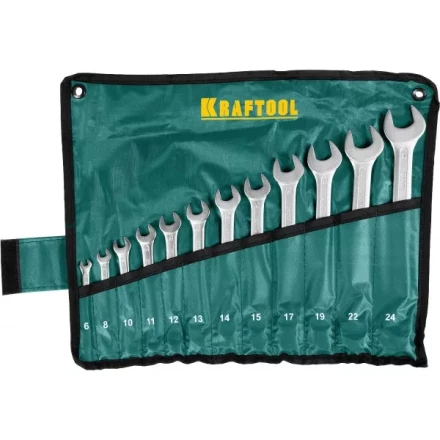 Набор комбинированных гаечных ключей 12 шт, 6 - 24 мм, KRAFTOOL 27079-H12 купить в Нягани