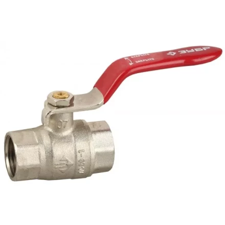 Кран ЗУБР шаровой 3/2&quot; полнопроходной &quot;мама-мама&quot;, ручка, никелированная латунь 51350-N-3/2 купить в Нягани