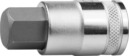 Торцовая бита-головка KRAFTOOL &quot;INDUSTRIE QUALITAT&quot;, материал S2, HEX, сатинированная, 1/2&quot;, H17 27908-17_z01 купить в Нягани