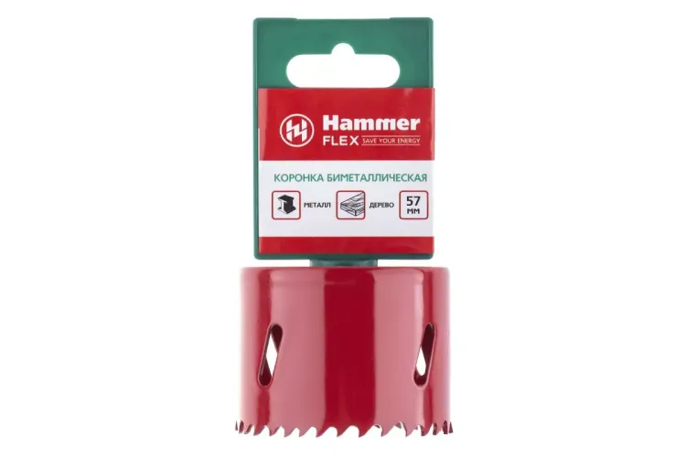 Коронка биметаллическая HAMMER Ф57х38мм 5/8" BiMETALL (224-011) купить в Нягани
