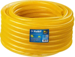 ЗУБР 25 мм x 15 м, 10 атм, со спиралью ПВХ, напорно-всасывающий шланг, ПРОФЕССИОНАЛ (40327-25-15)
