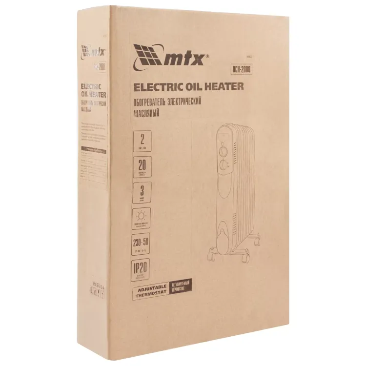 Масляный обогреватель MTX OCH-2000, 230 В, 2000 Вт // MTX 98303 купить в Нягани