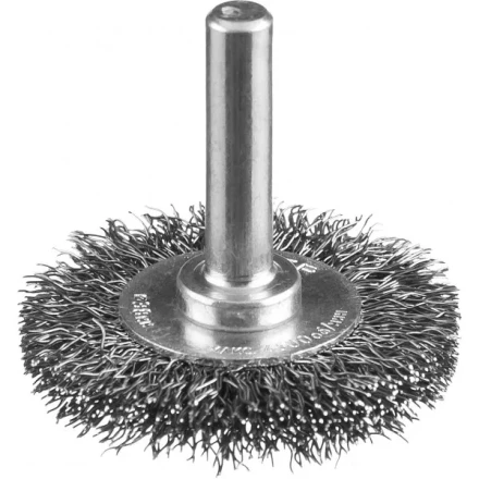 ЗУБР &quot;ПРОФЕССИОНАЛ&quot;. Щетка дисковая для дрели, витая стальная проволока 0,3мм, 38мм 35198-038_z02 купить в Нягани