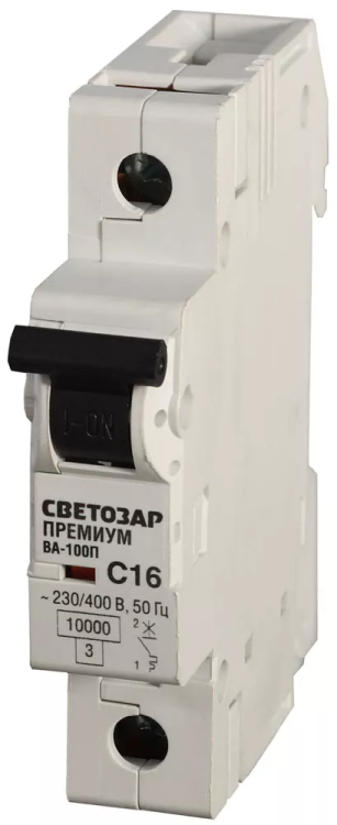 Выключатель автоматический СВЕТОЗАР "ПРЕМИУМ" 1-полюсный, 32 A, "C", откл. сп. 10 кА, 230 / 400 В SV-49031-32-C купить в Нягани