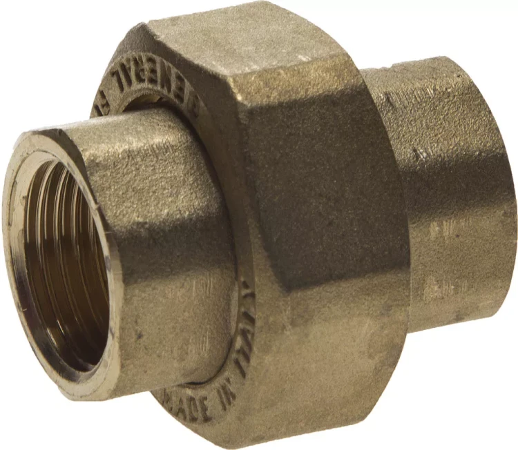 Соединитель GENERAL FITTINGS с накидной гайкой, латунь, г/г, 1/2" 51037-G/G-1/2 купить в Нягани