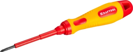 Отвертка KRAFTOOL, высоковольтная, Cr-Mo-V стержень, двухкомпонент. маслобензостойкая рукоятка, PH №0, 60мм 250084-0-060 купить в Нягани