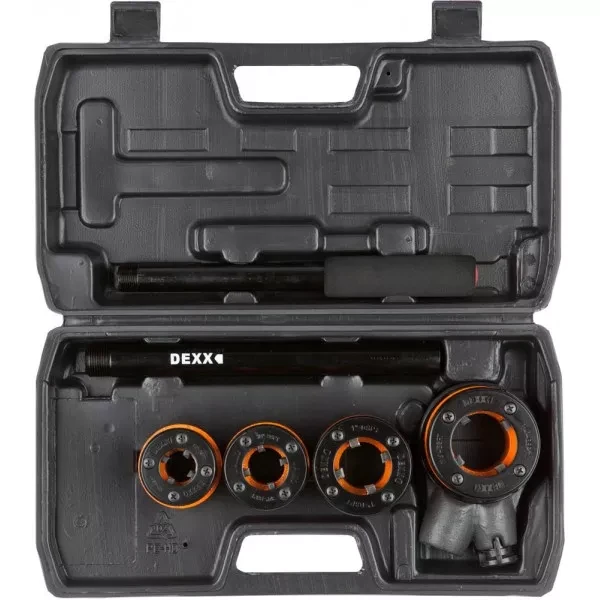 Набор DEXX: Клуппы трубные, с трещоткой 620мм, №4: 1/2", 3/4", 1", 1 1/4" 28280-H4 купить в Нягани