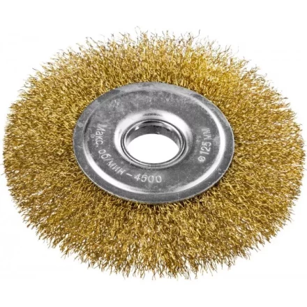 DEXX. Щетка дисковая для УШМ, витая стальная латунированная проволока 0,3мм, 125ммх22мм 35101-125 купить в Нягани