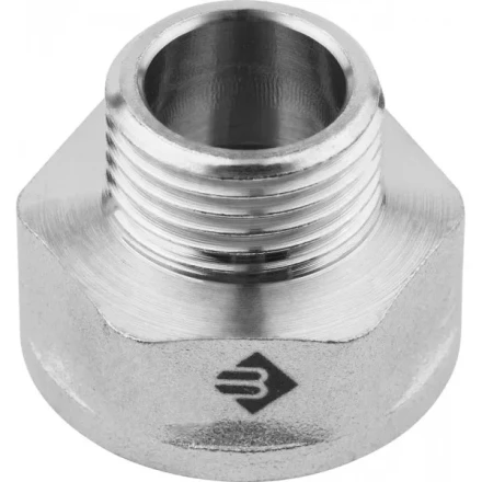 Переходник ЗУБР &quot;ЭКСПЕРТ&quot; удлиненный цилиндрический, никелированная латунь, 3/4&quot;х1/2&quot; 51283-3/4-1/2 купить в Нягани