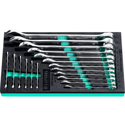 Наборы ключей комбинированных KRAFTOOL, Cr-V, DIN 3110, в EVA-ложементе 27079-H18E купить в Нягани