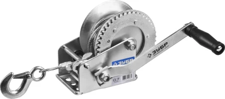 Лебедка ручная барабанная ЗУБР &quot;ПРОФЕССИОНАЛ&quot;, тяговая, тросовая, 0,7т, 8м 43113-0.7_z01 купить в Нягани