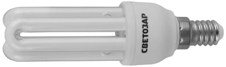 Энергосберегающая лампа СВЕТОЗАР&quot;U-КЛАССИКА&quot;спираль,цоколь E14(миньон),Т2,3U,теплый бел свет(2700К), 8000час, 12Вт(60) 44312-12 купить в Нягани