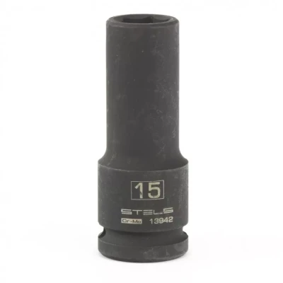 Головка ударная удлиненная шестигранная 15 мм 1/2" CrMo Stels 13942