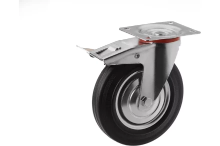 Аппаратное поворотное колесо с тормозом HITCH 75*22 резина черная SCb93 (SZ084865) купить в Нягани