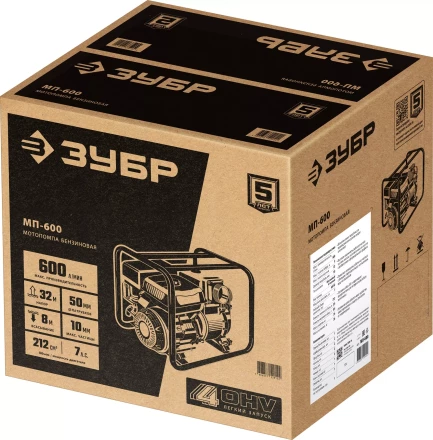 ЗУБР 600 л/мин, мотопомпа бензиновая (МП-600) купить в Нягани