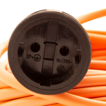 Удлинитель-шнур силовой 50 м Сибртех 95825, 16А, тип УХ16, ПВС, 1 розетка без заземления купить в Нягани
