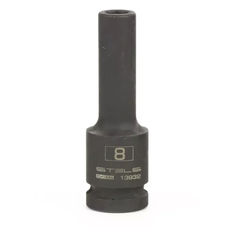 Головка ударная удлиненная шестигранная 8 мм 1/2" CrMo  Stels 13932 купить в Нягани