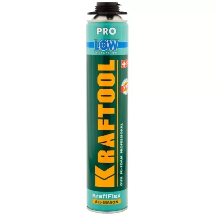 Пена &quot;PREMIUM LOW&quot; профессиональная, монтажная, пистолетная, всесезонная, 800мл, KRAFTOOL 41181_z01 купить в Нягани