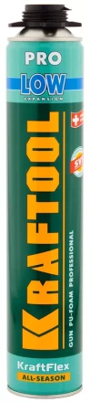 Пена &quot;PREMIUM LOW&quot; профессиональная, монтажная, пистолетная, всесезонная, 800мл, KRAFTOOL 41181_z01 купить в Нягани