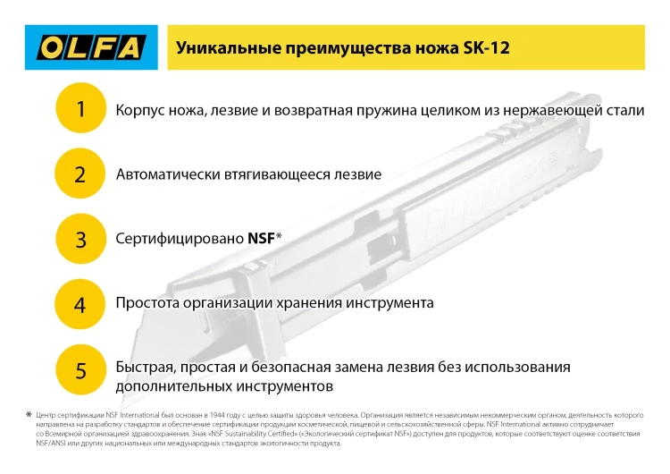 Лезвие OLFA, трапециевидное для SK-12 OL-SKB-2S/10B купить в Нягани