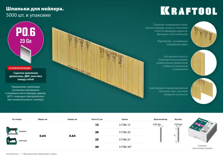 Шпильки тип 23GA (P0.6) 10 000 шт 31786-20 купить в Нягани