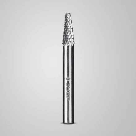 Зубр Твердосплавная борфреза L - конус с закругленным углом 28°, 6 х 16 мм, радиус 1.2 мм (28810-6-16) купить в Нягани