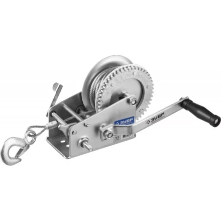 Лебедка ручная барабанная ЗУБР &quot;ПРОФЕССИОНАЛ&quot;, тяговая, тросовая, 1,1т, 8м 43113-1.1_z01 купить в Нягани