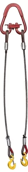 Строп канатный двухветвевой 2СК 1.6 т L=7 м Звено РТ-3 с кч din 1.5 т канат din опрессовка