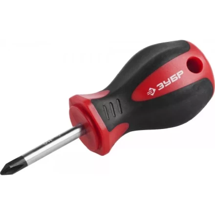 Отвертка ЗУБР &quot;МАСТЕР&quot;, &quot;STUBBY&quot; ( бочка ), Cr-v, эргономичная двухкомпонентная рукоятка, PH1x38мм 25062-38-1_z02 купить в Нягани