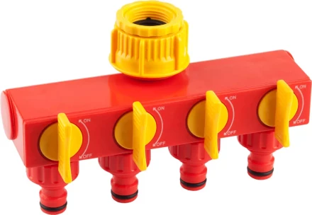 Распределитель GRINDA четырехканальный, из ударопрочной пластмассы, &quot;резьба внешняя 3/4&quot;-1&quot;-соединитель&quot; 8-426314_z01 купить в Нягани