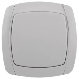 Выключатель СВЕТОЗАР "CITY LIGHT" одноклавишный в сборе, цвет белый, 10А/~250В SV-54230-W