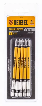 Бита PH1x100 мм, 5 шт. Denzel 7711327 купить в Нягани