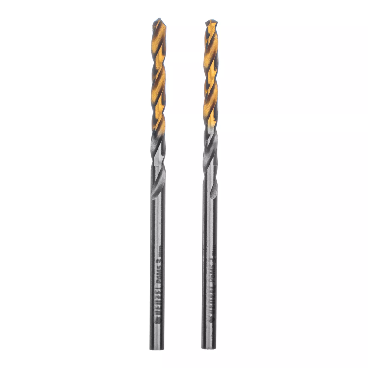 Сверло спиральное по металлу 3 x 60 мм, Р6М5, Golden Tip , 2шт. Denzel 718225 купить в Нягани