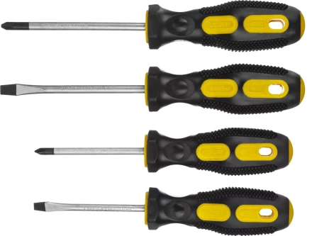 Набор STAYER &quot;MASTER&quot;: Отвертки слесарные, двухкомпонентная рукоятка, магнитный наконечник, 4шт 2513-H4_z01 купить в Нягани