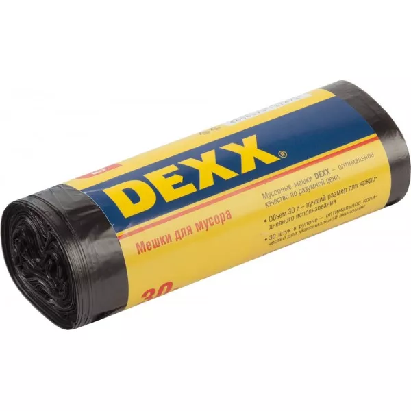 Мешки для мусора DEXX, черные, 30л, 30шт 39150-30 купить в Нягани