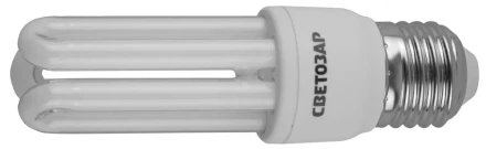 Энергосберегающая лампа СВЕТОЗАР&quot;U-КЛАССИКА&quot;стержень,цоколь E27(стандарт),Т2,3U,тепл бел свет (2700 К),8000час,12Вт(60) 44332-12 купить в Нягани