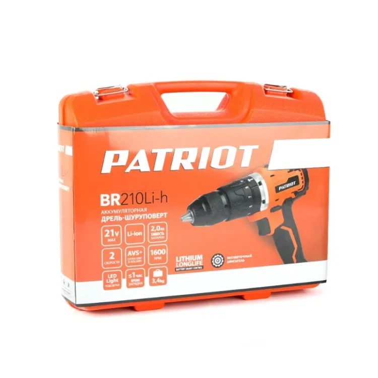 Дрель-шуруповерт аккумуляторная PATRIOT BR 210Li-h серия Professional купить в Нягани
