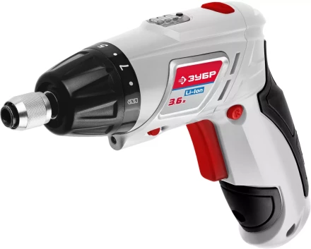 Отвертка аккум ЗУБР реверс,2 полож.корпуса,подсветка,регул. момента,набор из бит и сверл,Литий-ион 1,5 Ач, 3Нм, 3,6В ЗО-3.6-ЛИ купить в Нягани