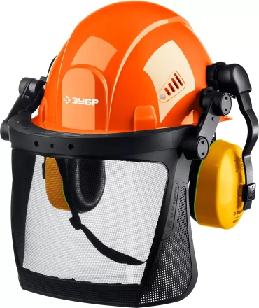 ЗУБР ТРИАДА, защитная каска в комплекте с наушниками и защитным сетчатым экраном, Профессионал (11099) купить в Нягани