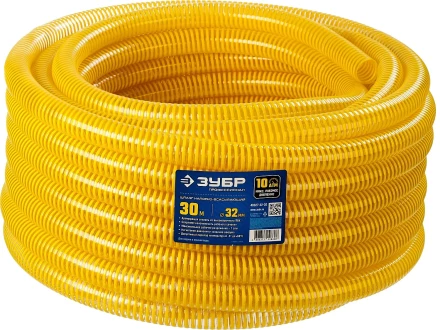 ЗУБР 32 мм x 30 м, 10 атм, со спиралью ПВХ, напорно-всасывающий шланг, ПРОФЕССИОНАЛ (40327-32-30) купить в Нягани