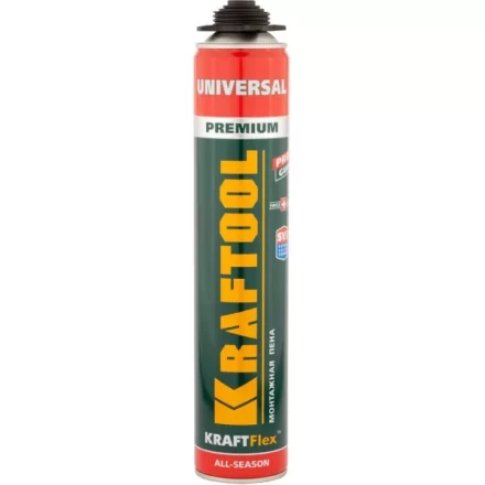 Пена &quot;PREMIUM&quot; профессиональная, монтажная, пистолетная, всесезонная, 750мл, KRAFTOOL 41182_z01 купить в Нягани