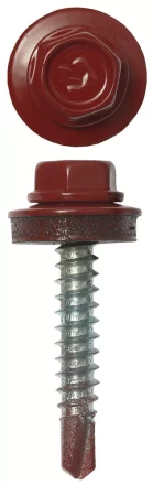 Саморезы ЗУБР &quot;ПРОФЕССИОНАЛ&quot; окраш., RAL 3003 рубин.-красн., для крепл. кров. матер. к дерев. обреш., 4.8х29мм, 2500шт 4-300310-48-029-3003 купить в Нягани